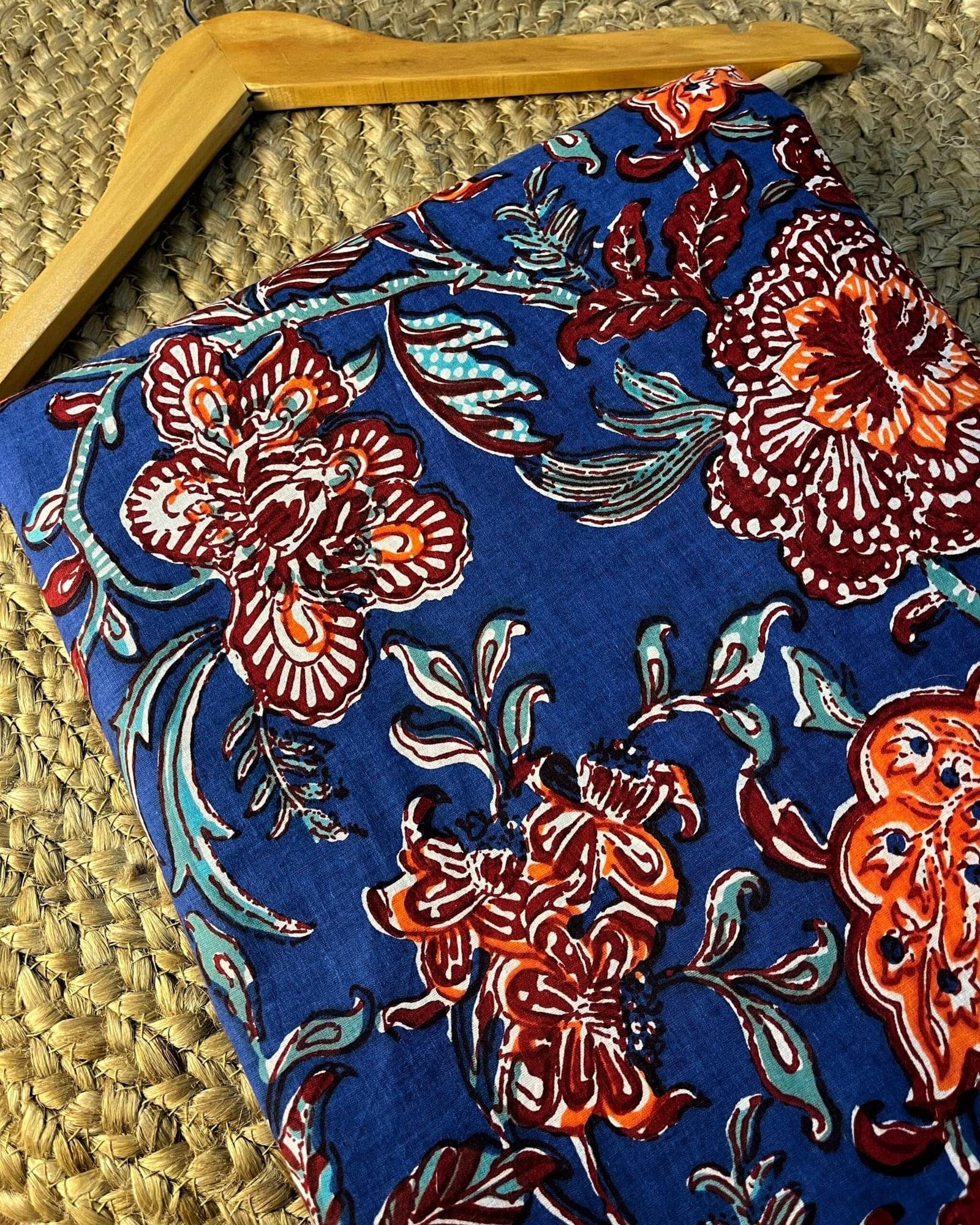 Eternal Blue Rose Peplum Top (Customisable-Neck/Sleeves)