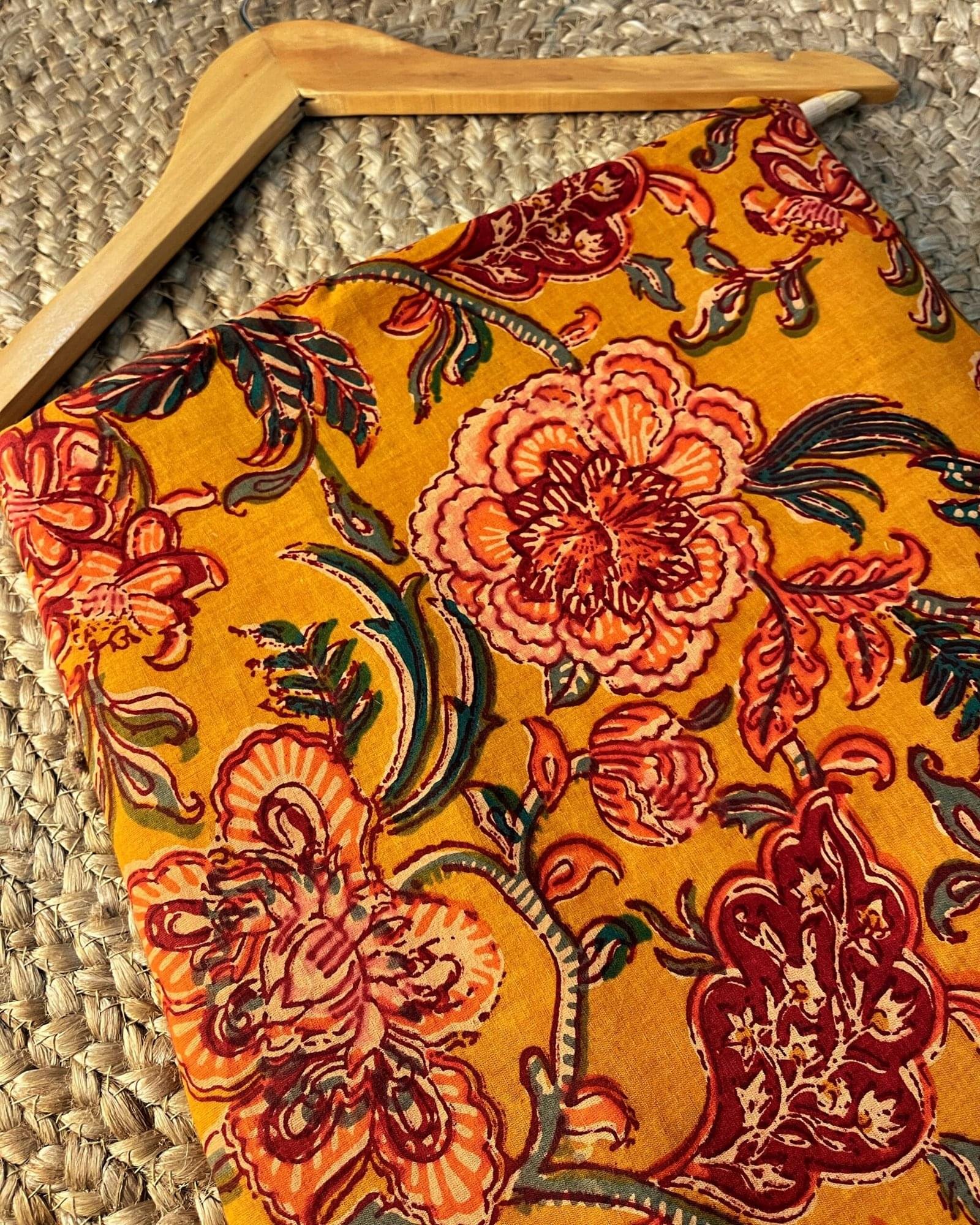 Golden Roses Peplum Top (Customisable-Neck/Sleeves)