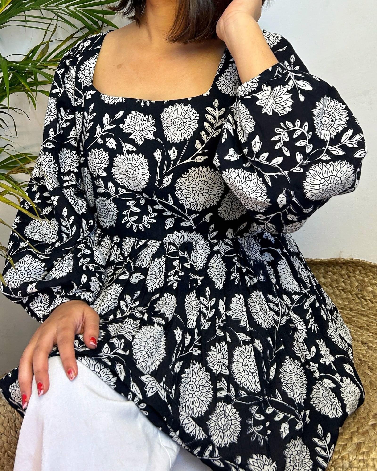 Moonlit Meadows Peplum Top (Customisable-Neck/Sleeves)