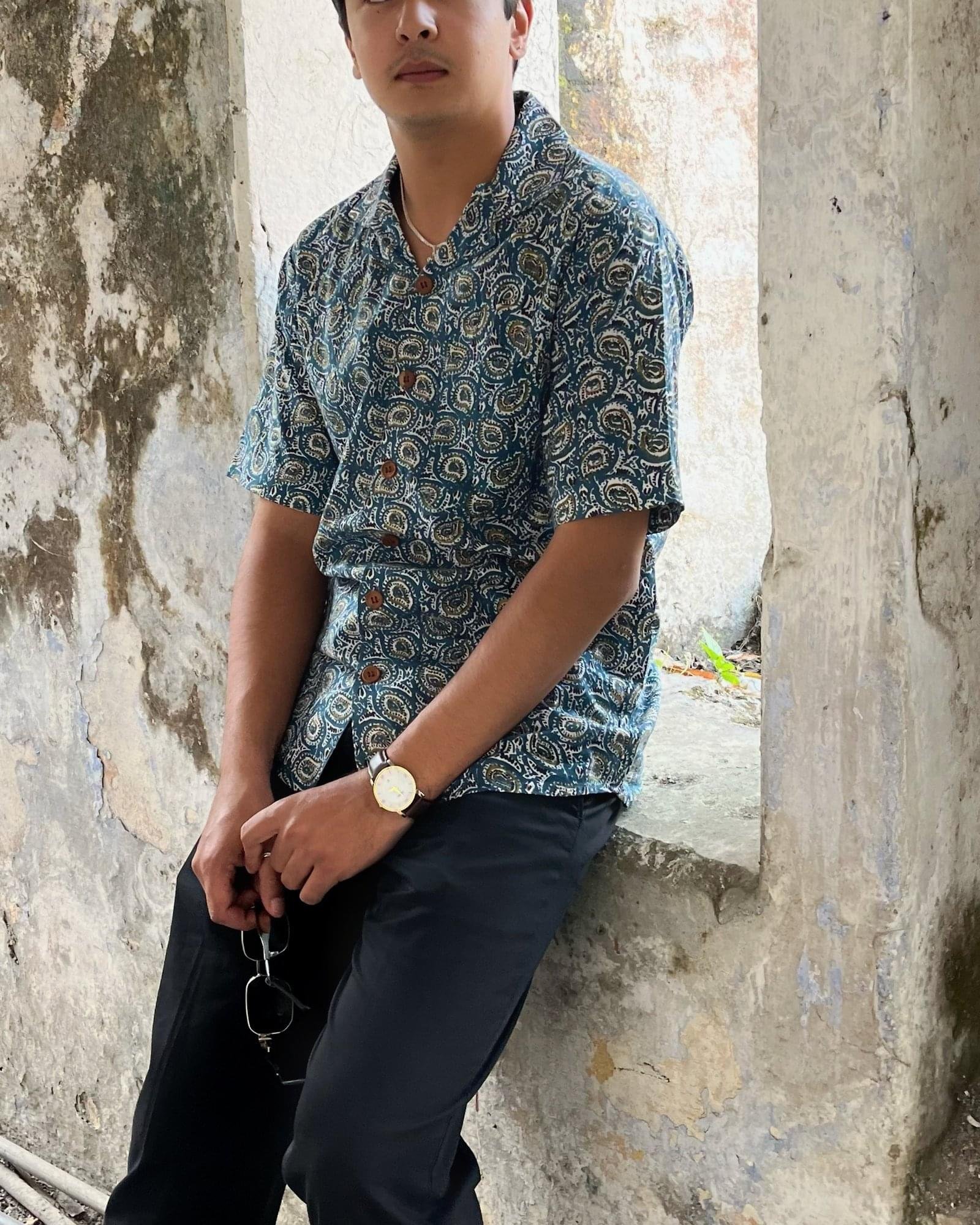 Mystic Mens Shirt/Kurta Hand Screen Printed (Standard Fit)