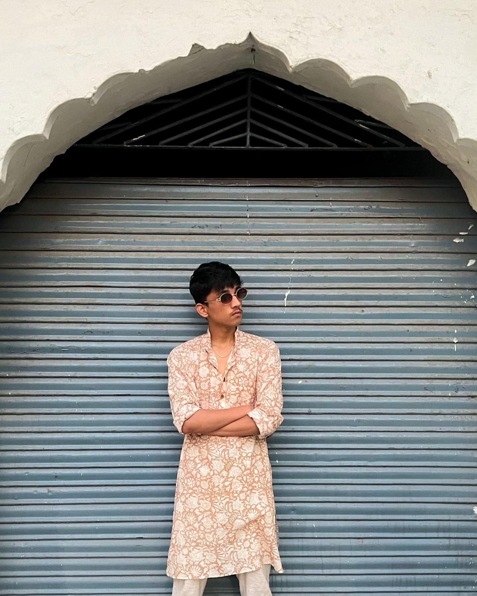 Kesar Mens Shirt/Kurta Hand Screen Printed (Standard Fit)