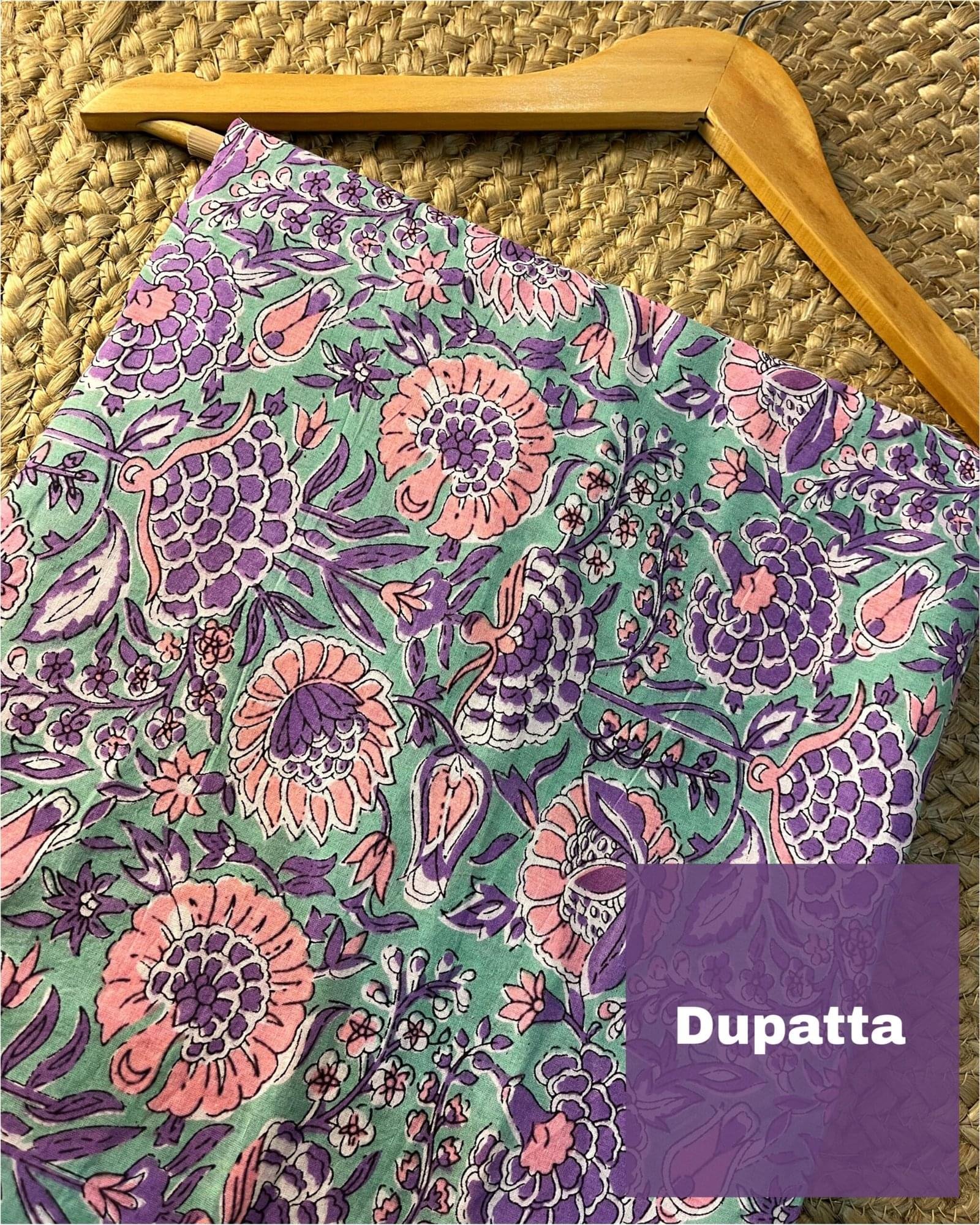 Pastel Paradise Anarkali Suit Set (Customisable-Neck/Sleeves)